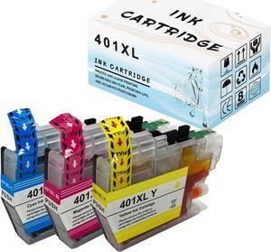 401 XL Replacement Ink Cartridge Compatible for Brother LC401 401XL ,for Brother MFC-J1010DW MFC-J1012DW MFC-J1170DW Printers 3-Color Ink