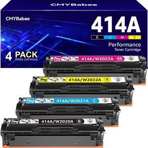 CMYBabee Compatible 414A Toner Cartridge 4 Pack Replacement  414A 414X W2020A for Color Laserjet Pro MFP M479fdw M479fdn M454dw M454dn M479 Printer Ink W2021A W2022A W2023A W2020X W2021X W2022X