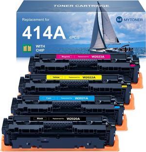 414A Toner Cartridges 4 Pack (with Chip) Remanufactured Replacement  W2020A 414X W2020X Toner Cartridge High Yield for Color Laserjet Pro M454dn M454dw MFP M479dw M479fdn M479fdw Printer,4-Pack