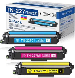 3-Pack(C/M/Y) TN-227 TN227 Toner Cartridge Set: Compatible High Yield TN227C TN227M TN227Y Toner Replacement for HL-L3270CDW L3210CW L3230CDW L3230CDN L3290CDW MFC-L3710CW L3750CDW L3770CDW Printer