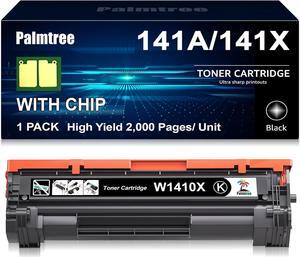 Palmtree 141X W1410X Toner Cartridge (with Chip) Black Replacement  141X W1410X 141A W1410A  Laserjet MFP M110w M140w M139w Printer High Yield 2000 Pages, 1 Pack