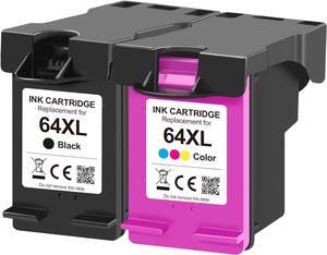 High Yield  64XL Ink Cartridge Combo Pack, 64XL Ink Cartridge  Printers, Remanufactured  Ink 64 for Envy Photo 7858 7855 7155 7800, for Envy Inspire 7955e 7255e 7900e 7200e Printer
