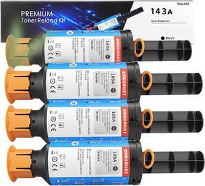 143A (W1143A) Compatible Toner Cartridge with chip Replacement  Neverstop Laser 1000n 1001nw MFP 1202w 1202nw 1200nw 1201n 1005n Printer Ink Cartridge,Black-4 Pack