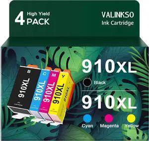 Valinkso 910XL Ink Cartridges Combo Pack Replacement  910XL 910 XL Ink Cartridges Compatible  Officejet Pro 8020 8025 8028 8035 8022 Printer (4 Pack 910XL Ink Cartridges Combo Pack)