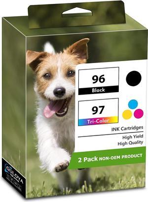96 97 Ink Cartridges Combo Pack (1 Black+1 Tri-Color) Remanufactured  96&97 Work with DeskJet 5940 6840 6940 6988 9800 officejet 7210 7310 7410 Photosmart 2610 2710 8050 8450 Printer