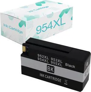 Compatible  954XL Ink Cartridges Replacement  954 954XL with OfficeJet Pro 7720 7740 8210 8216 8702 8710 8715 8720 8725 8730 Printer 1 Black