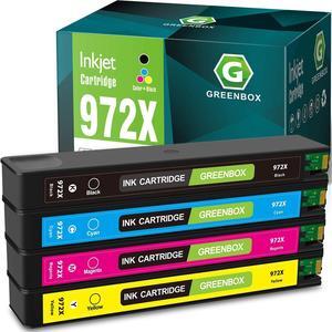 GREENBOX Remanufactured Ink Cartridge Replacement  972X 972 X  Pagewide Pro 477dw 377dw 477dn 577dw 377dn 577z 452dn 452dw 552dw P55250dw P57750dw (4-Pack)