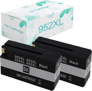 Compatible  952xl Ink Cartridges Replacement  952 952XL with OfficeJet Pro 7740 8210 8216 8710 8715 8720 8725 8730 8740 Printer 2 Black