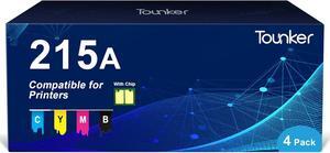 215A Toner Cartridge (with Chip) Compatible Replacement  215A with Laserjet Pro M155a M155nw MFP M182nw M182n M183fw Printer | W2310A W2311A W2312A W2313A (Black Cyan Yellow Magenta, 4-Pack)