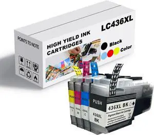 Ink Cartridge for Brother LC436BK LC436C LC436M LC436Y High Yield,Compatible J4340DW J4440DW J4540DW J5855DW J5955DW J6555DW J6955DW J6957DW Printer Combo Pack