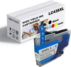 Ink Cartridge for Brother LC436BK LC436C LC436M LC436Y High Yield,Compatible for Brother J4340DW J4440DW J4540DW J5855DW J5955DW J6555DW J6955DW J6957DW Printer Cyan