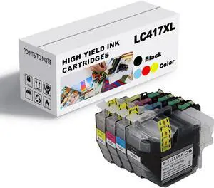 Ink Cartridge for Brother LC417XL High Yield,CompatibleJ7010CDW J5800CDW J7500CDW J7600CDW Printer Page Yield Up to 6000 Pages Black,5000 Pages Color Combo Pack