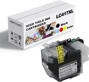 Ink Cartridge for Brother LC417XL High Yield,Page Yield Up to 6000 Pages Black 5000 Pages Color Compatible J7010CDW J5800CDW J7500CDW J7600CDW Printer Black