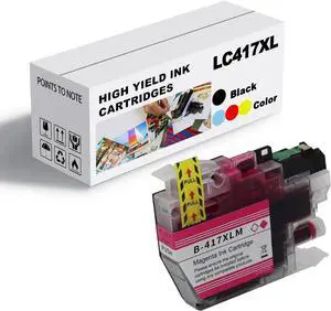 Ink Cartridge for Brother LC417XL High Yield,Page Yield Up to 6000 Pages Black 5000 Pages Color Compatible J7010CDW J5800CDW J7500CDW J7600CDW Printer Magenta