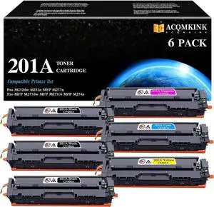 201A Compatible CF400A CF401A CF402A CF403A Toner Cartridge Replacement  Pro M252dw M252n Pro MFP M277n M277dw M277c6 M274n Printer Toner.(3BK+1C+1Y+1M)