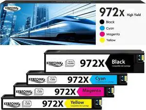 972X Ink Cartridges Combo Pack Compatible  972X 972 Ink Cartridges for Page Wide Pro 477dw 577dw 452dw 477dn 452dn 577z 552dw P55250dw Printer (4 Pack, Black Cyan Magenta Yellow)