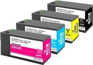 Primer Ink Compatible SJIC22P Ink Cartridge for TM-3500 ColorWorks Printer (4Pack-BK/CY/MG/YL)