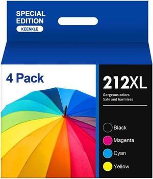 KEENKLE 212XL Ink Cartridges for Epson Printer Remanufactured 212 212XL Ink Replacement for Epson 212XL T212XL 212 XL T212 to use with XP4100 XP4105 WF2830 WF2850 Printer 4 Pack