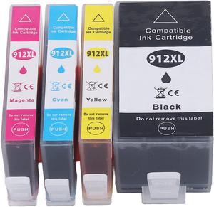 Hyuduo Printer Ink Cartridge Printer Clear Printing BK C M Y Ink Cartridge Replacement Printers Ink Cartridge Printer Toner Cartridges for OfficeJet 8010