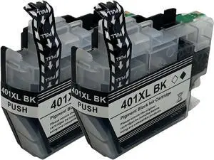 SHOQ Compatible LC 401XL High Yield Black Ink Cartridges Replacement for LC401BK LC401XLBK,for MFC-J1010DW MFC-J1012DW MFC-J1170DW Printer,2Black