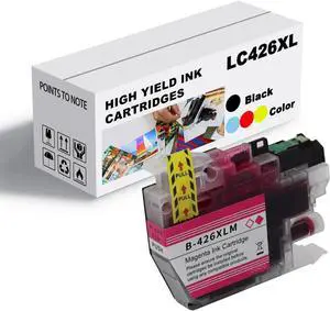 Ink Cartridge for Brother LC426XLBK LC426XLC LC426XLM LC426XLY High Yield,6000 Pages Black,5000 Pages Color Compatible J4335DW J4340DW J4535DW J4540DW Printer Magenta