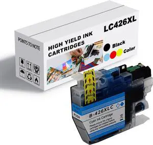 Ink Cartridge for Brother LC426XLBK LC426XLC LC426XLM LC426XLY High Yield,6000 Pages Black,5000 Pages Color Compatible J4335DW J4340DW J4535DW J4540DW Printer Cyan