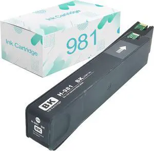 Compatible for Ink Cartridges Replacement  981 with PageWide Enleprise X556DN 586DN 586F 586Z 556XH Printer(BK/C/M/Y, 4Pack) Black Ink
