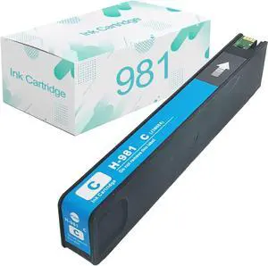 Compatible for Ink Cartridges Replacement  981 with PageWide Enleprise X556DN 586DN 586F 586Z 556XH Printer(BK/C/M/Y, 4Pack) Cyan Ink