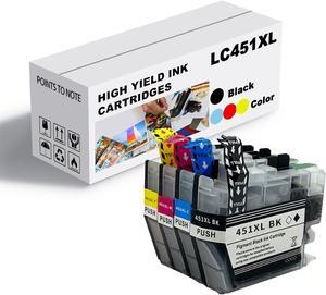 AZIZAT Ink Cartridge for Brother LC451XLBK LC451XLC LC451XLM LC451XLY High Yield,Compatible for Brother J1050DW J1140DW J1010DW Printers Combo Pack