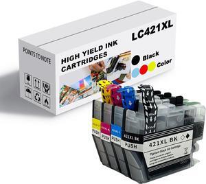 Ink Cartridge for Brother LC421XLBK LC421XLC LC421XLM LC421XLY High Yield,Compatible for Brother J1050DW J1010DW J1140DW Printer Combo Pack