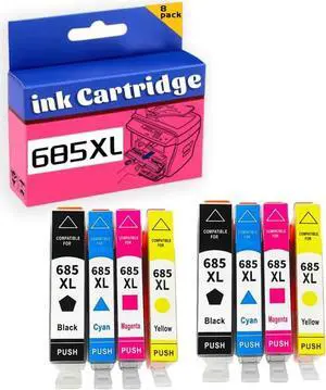 685XL Ink Cartridge  High Yield Replacement Pack,Compatible for Deskjet 3525 5525 4615 4625 6525 Printer 2 Set