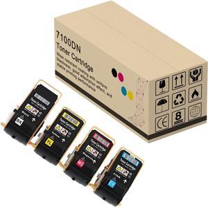 Compatible Large Capacity 7100DN Toner Cartridge Replacement for Xerox Phaser 7100DN 7100N Printer Ink Replacement High Yield 4Pack