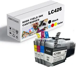 Ink Cartridge for Brother LC426BK LC426C LC426M LC426Y High Yield,Compatible J4335DW J4340DW J4535DW J4540DW Printer 3000 Pages Black,1500 Pages Color Combo Pack