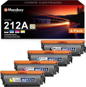 212A Toner Cartridges 4-Pack (with Chip) Black,Cyan,Magenta,Yellow Replacement  212A 212X for Color Enterprise M554 M555 Color Enterprise MFP M578 Series Printer, W2120A W2121A W2122A W2123A