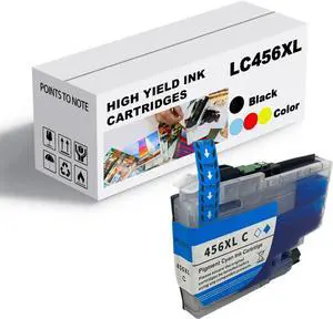 Ink Cartridge for Brother LC456XLBK LC456XLC LC456XLM LC456XLY High Yield,Compatible J4340DW J4540DW Printer Page Yield Up to 6000 Pages Black 5000 Pages Color Cyan