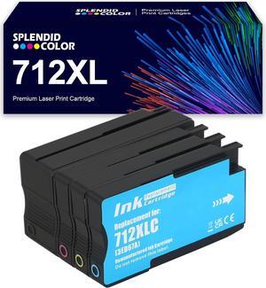 712 Ink Remanufactured 4 PK High Yield 712XL 712 Ink Cartridges Replacement  for DesignJet T650 T630 T230 T210 Studio Plotter Printers.