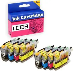 for Brother LC133 Ink Cartridge High Yield Compatible for MFC-J245 J470DW J475DW J650DW J870DW J4410DW J4510DW J4710DW J6520DW J6720DW J6920DW Printer 2 Set