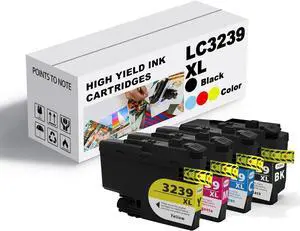Ink Cartridge for Brother LC3239XLBK LC3239XLC LC3239XLM LC3239XLY Ink Cartridge Combo,High Yield Compatible for Brother J6000DW J6100DW J5945DW J6945DW J6947DW Prin Combo Pack