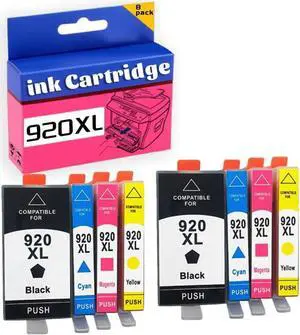 920xl Ink Cartridge High Yield Compatible for Officejet 6000 6500 6500 Wireless 6500A 7000 7500 7500A Printer 2 Set