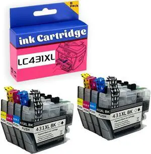 LC431XL Ink Cartridge for Brother High Yield Replacement Pack,Compatible for DCP-J1050DW DCP-J1140DW MFC-J1010DW Printer 2 Set