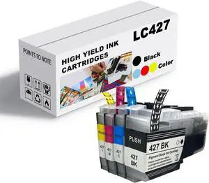 Ink Cartridge for Brother LC427BK LC427C LC427M LC427Y High Yield,3000 Pages Black,1500 Pages Color Compatible J6010DW J5955DW J6955DW J6957DW J6959DW Printer Combo Pack
