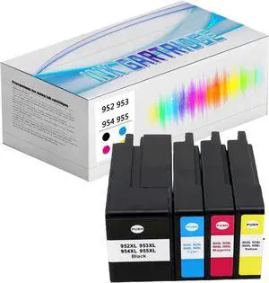 Replacement High Yield Ink Cartridge Compatible  952 953 954 955XL Ink Cartridges Compatibles  OfficeJet Pro 7720 7730 7740 8210 8216 8710 Printers Four Color Suit