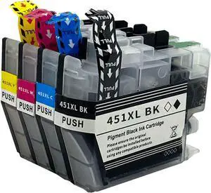 SHOQ 451XL High Output Ink Cartridge Compatible 451XL Ink Cartridges Use for Pro DCP-J1050DW DCP-J1140DW MFC-J1010DW Printer(1BK+Y+M+C),4Pack