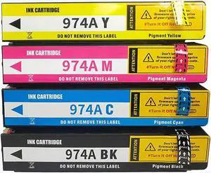 SHOQ 974A Ink Cartridges Combo Pack, Replacement for 974A Ink Cartridges Compatible for P55250dw X477dw X552dw X577dw Printers (4-Pack),4-Pack