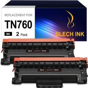 BLECH INK TN760 Toner Cartridges CompatibleReplacement for Brother TN760 TN-760 TN730 TN-730 for MFC-L2710DW - 2PACK