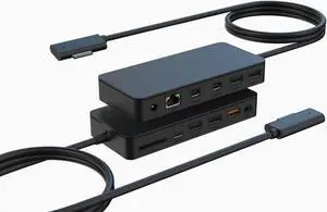 Surface Docking Station, Microsoft Surface Dock. 12-in-1 Docking Station for Microsoft Surface Pro 9/8/X/7/6/5/4/3, Surface Laptop 5/4/3/2/1,Surface Laptop Go 3/2/1, Surface Book 3/2/1, Black