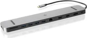 IOGEAR USB-C Triple Display Dock Station - 4K 60Hz - 2 HDMI - 1 DisplayPort - 4 USB 3.0 - Ethernet - 3.5mm Audio - USB-C 100W PD - MacBook Pro/Air Thunderbolt 3 - Type C Laptop - GUD3C4K3