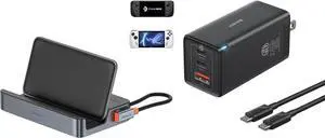 Steam Deck Dock, Baseus 6-in-1 Docking Station for Steam Deck & ROG Ally & Legion Go & USB C Charger, Baseus 65W USB C Wall Charger, 3 Ports Foldable GaN Charger, Fast Charger Block for iPhone Steam Deck Dock, Baseus 6-in-1 Docking Station for Steam Deck & ROG Ally & Legion Go & USB C Charger, Baseus 65W USB C Wall Charger, 3 Ports Foldable GaN Charger, Fast Charger Block for iPhone