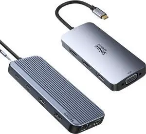 Selore 3-in-1 Triple Monitor Docking Station, 12-in-1 USB C Docking Station with 3 HDMI, Dual DP, 100W PD Charging, Compatible with Windows, MacOS, Laptop, Tablet, Desktop, Monitor, Television
