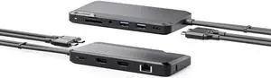 Alogic Portable Dock for Mac 10-in-1 with Dual Display 4K 60Hz Support - Dark Grey